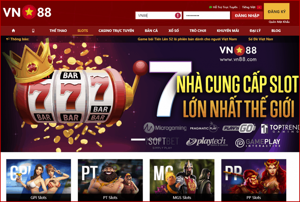 Slot games va tro choi tai vn88bet