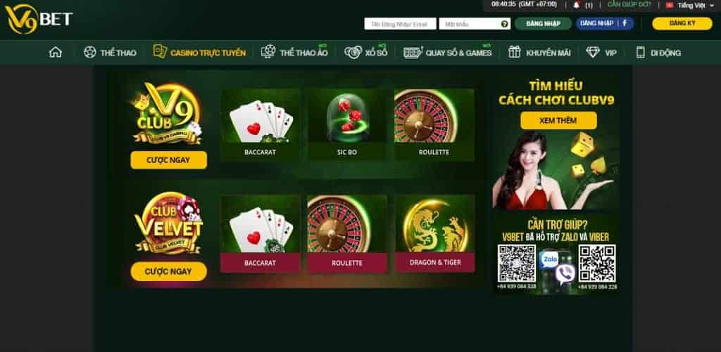 Ca cuoc Casino truc tuyen V9BET